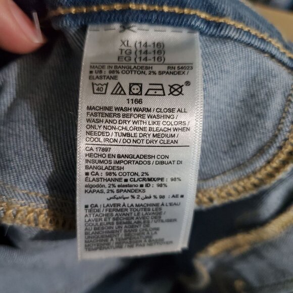 Old Navy Jeans Girls XL Light Blue Skinny Adjustable Waist Stretch Denim *NWT* - Picture 5 of 12